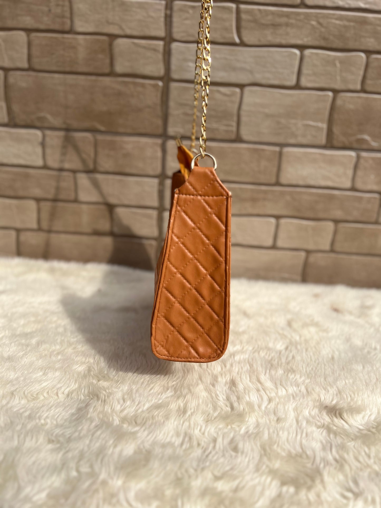Quilted Handbag “Brown”