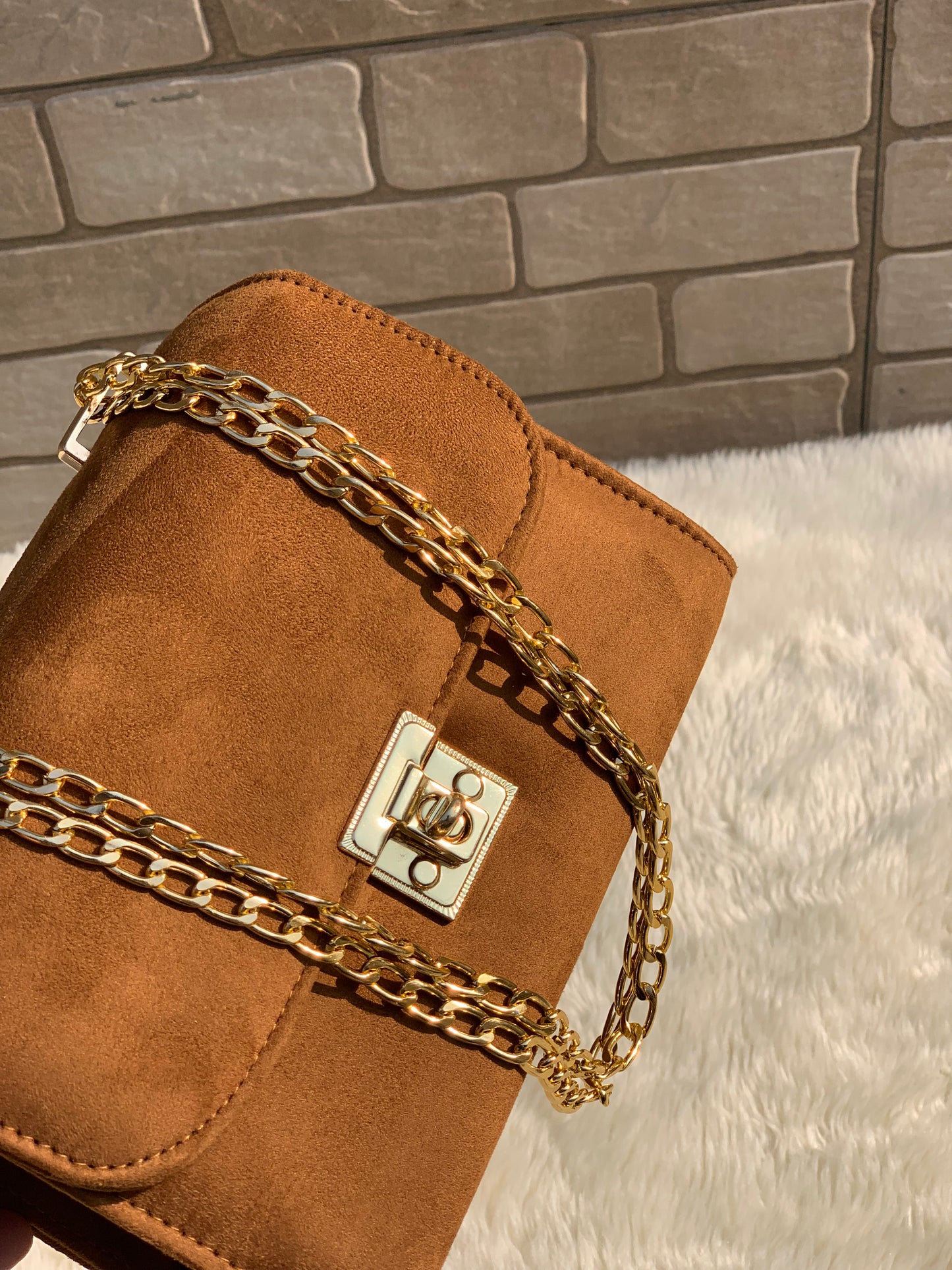 Alcan Chic Crossbody Bag “Mustard Suede”