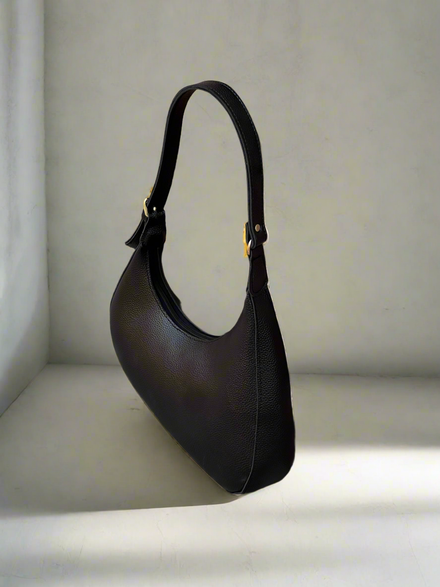 Luna Asymmetric Shoulder Bag “Black”