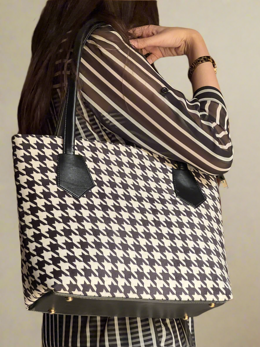 Houndstooth Chic Tote