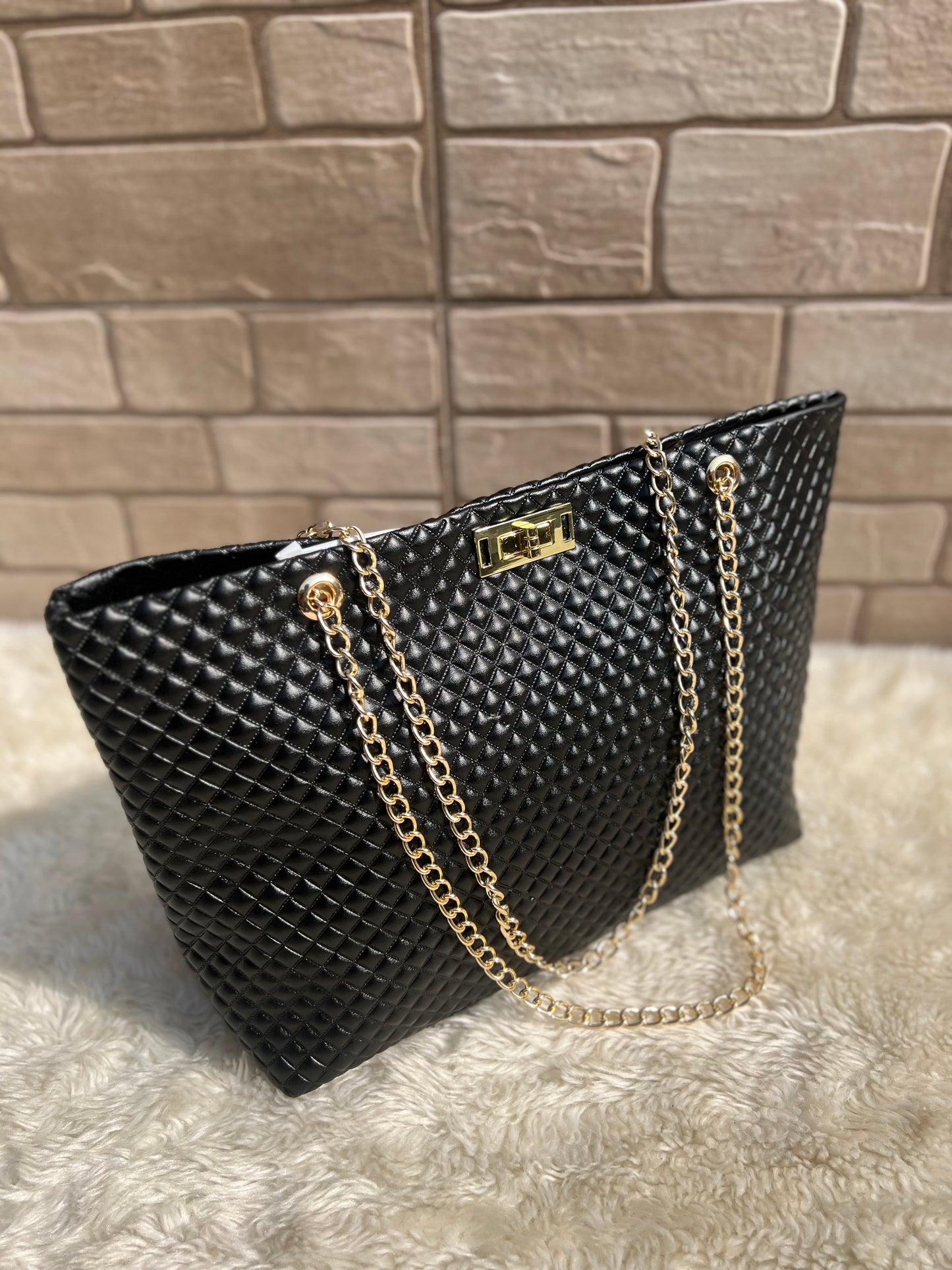 Rhombus Black Shoulder Bag