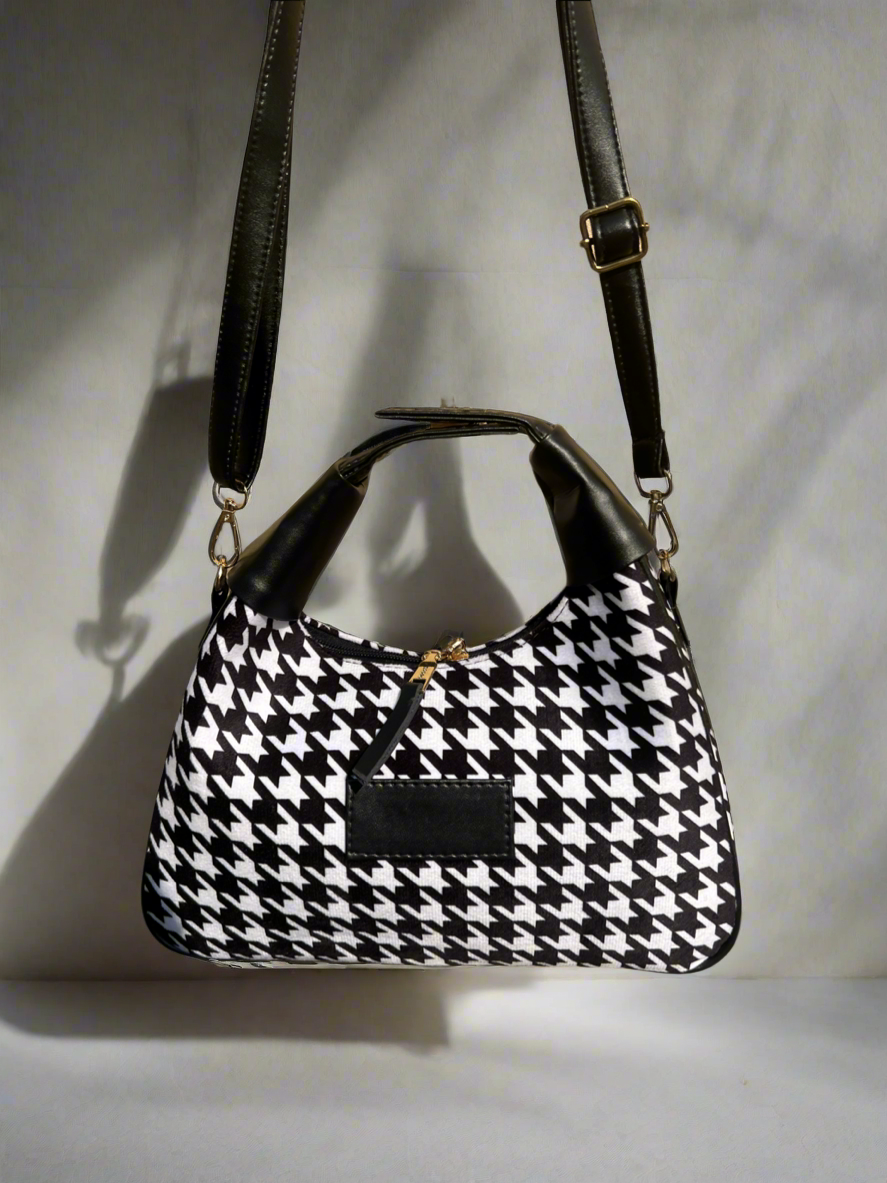Houndstooth Minaudiere Shoulder Bag