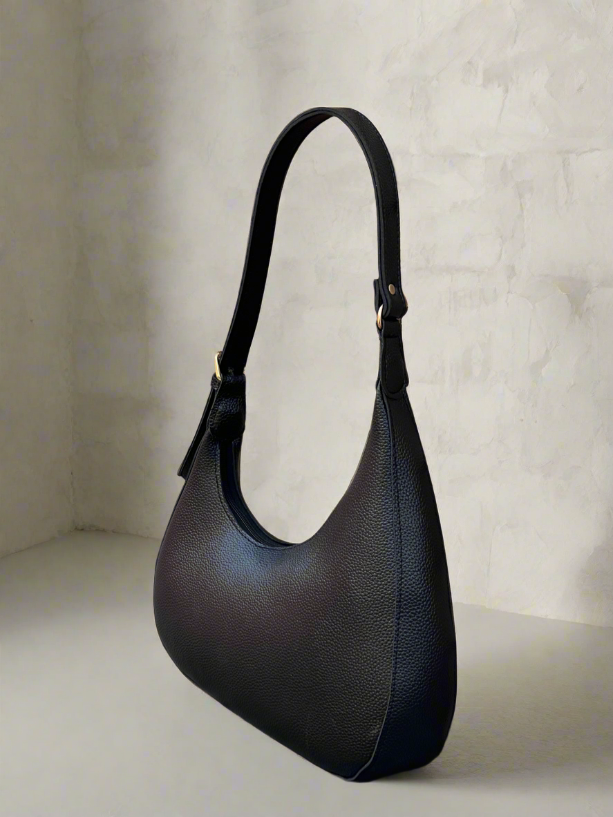 Luna Asymmetric Shoulder Bag “Black”