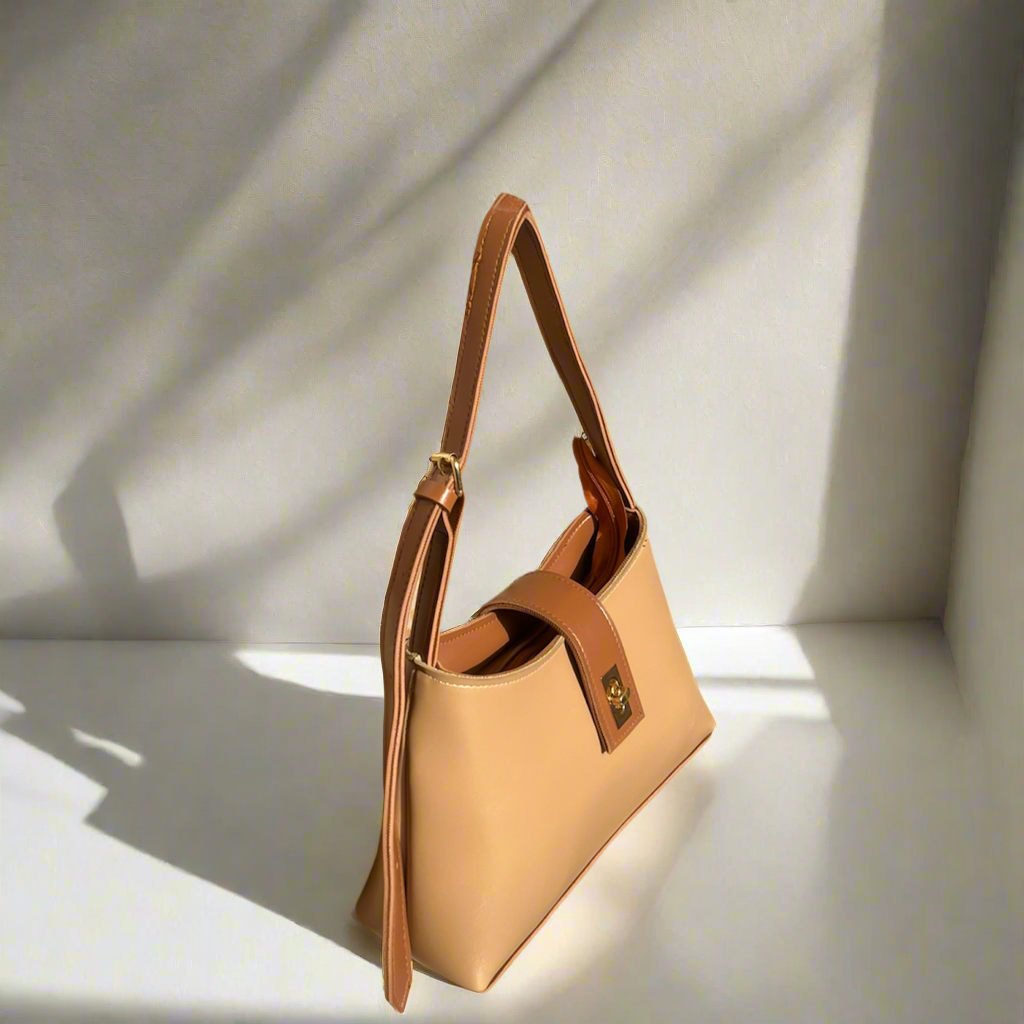 Casual Chic Saddle Bag “ Beige Brown”