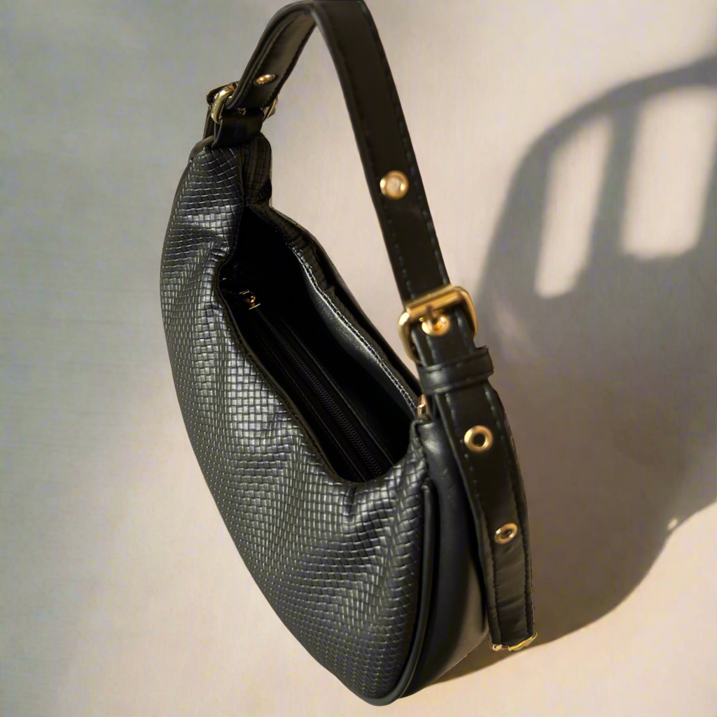 Duchess Textured Hobo Bag “Black”