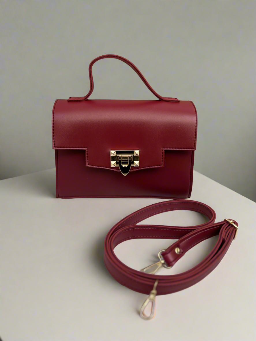 Aurum Chic Crossbody Bag “Burgundy”