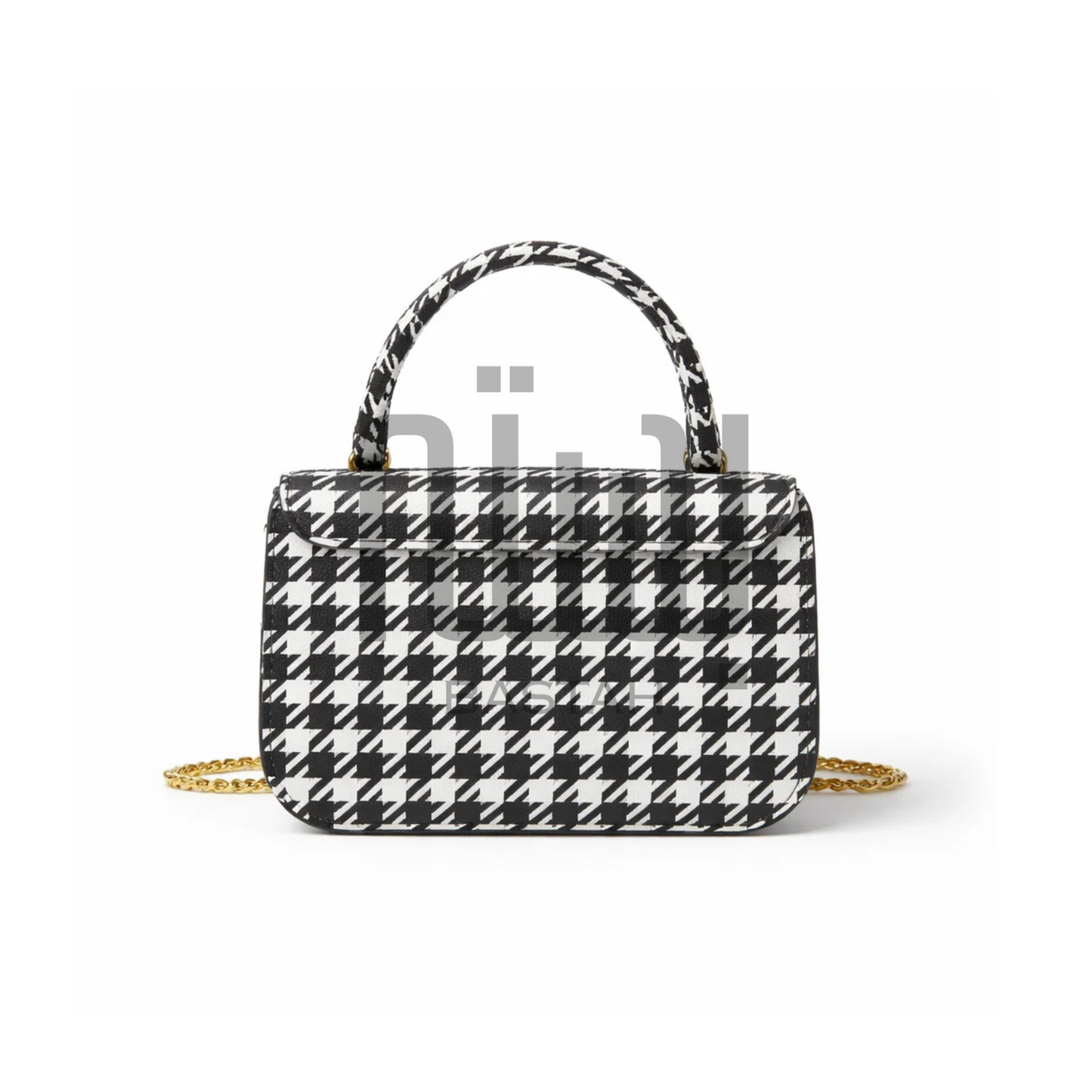 Houndstooth Crossbody Chain Bag