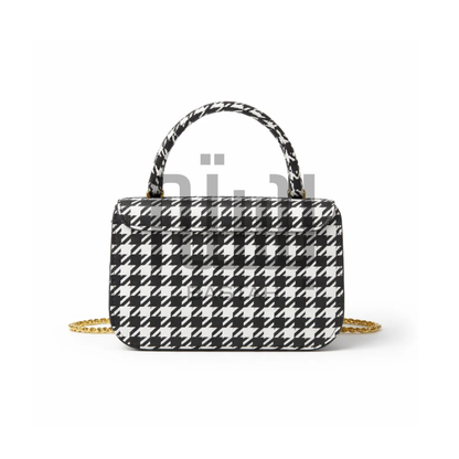 Houndstooth Crossbody Chain Bag