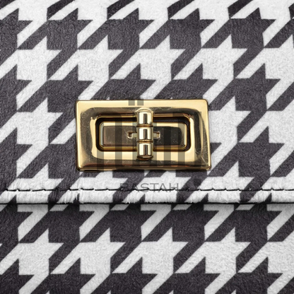 Houndstooth Crossbody Chain Bag