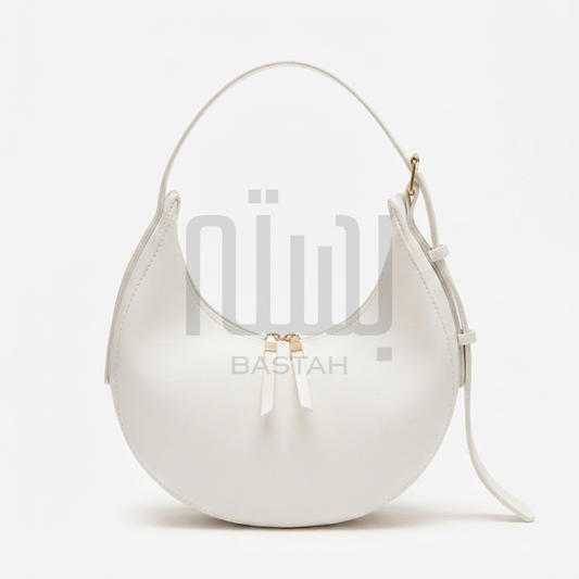 Luna Crescent Hobo Bag "White"