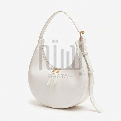 Luna Crescent Hobo Bag "White"