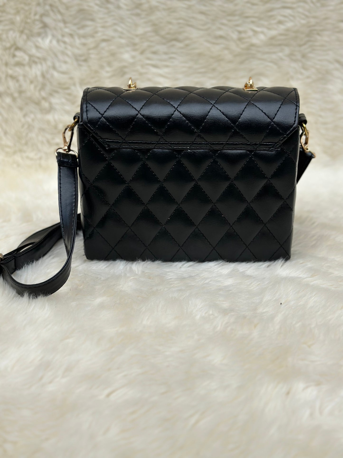 Pyramid Black Crossbody Bag