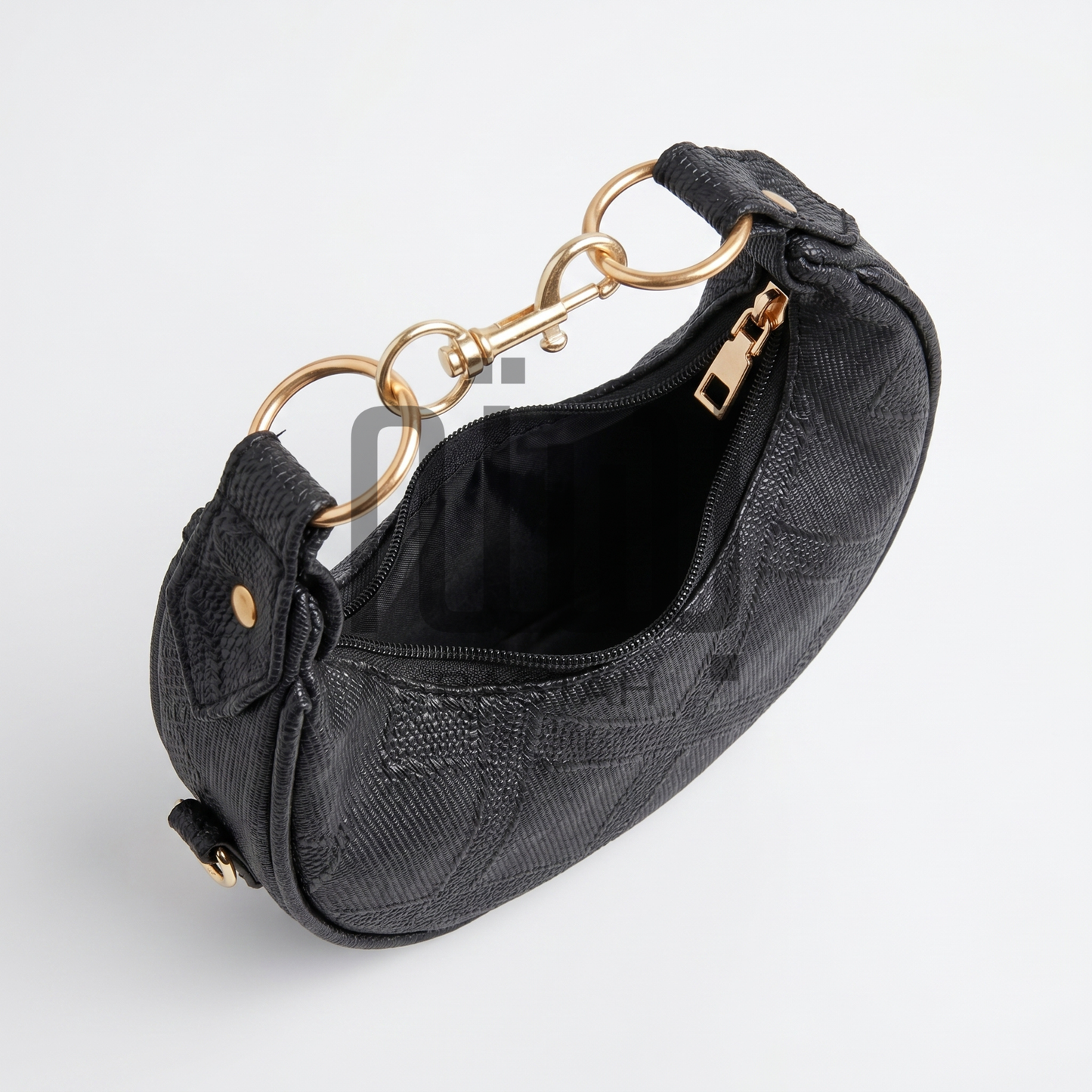 The Dune Crescent Bag — Black