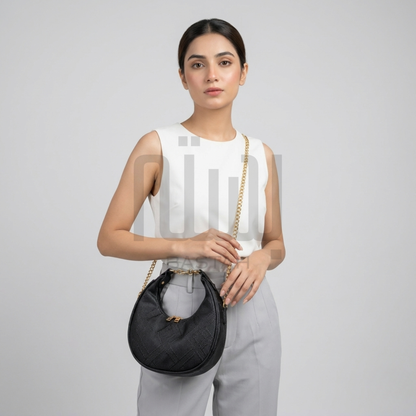The Dune Crescent Bag — Black