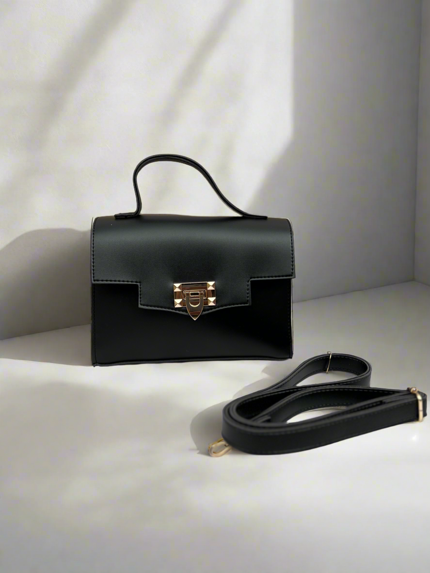 Aurum Chic Crossbody Bag “Jet Black”