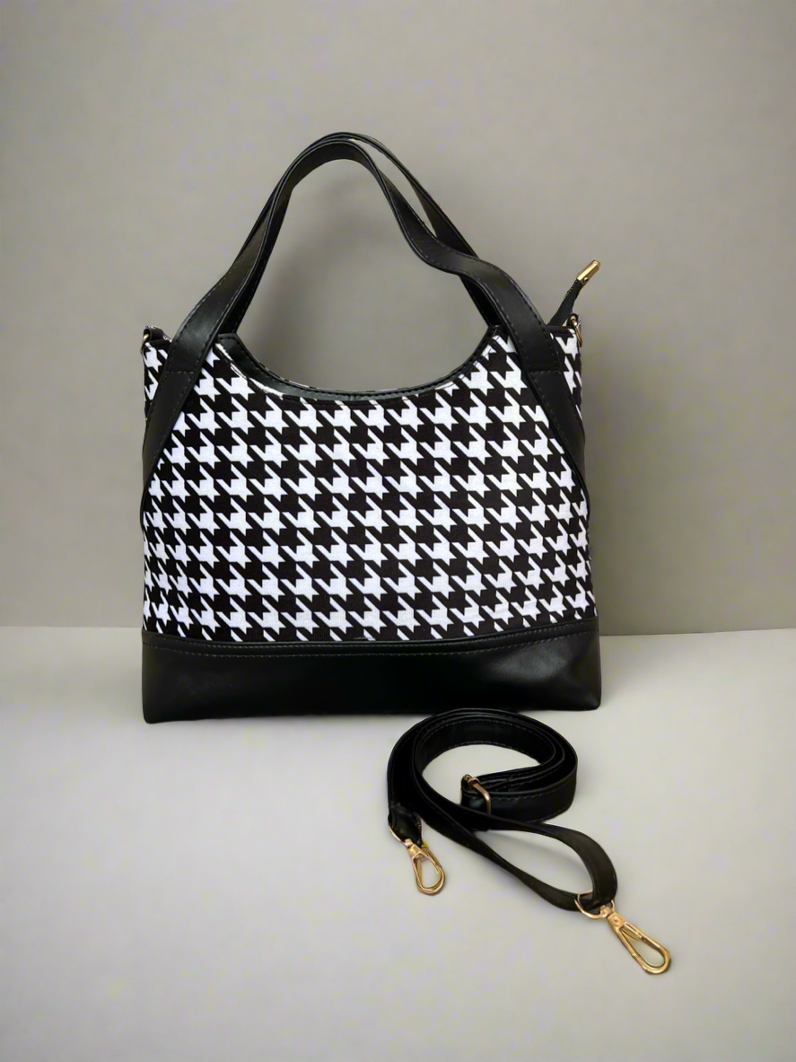 Houndstooth Convertible Crossbody Bag