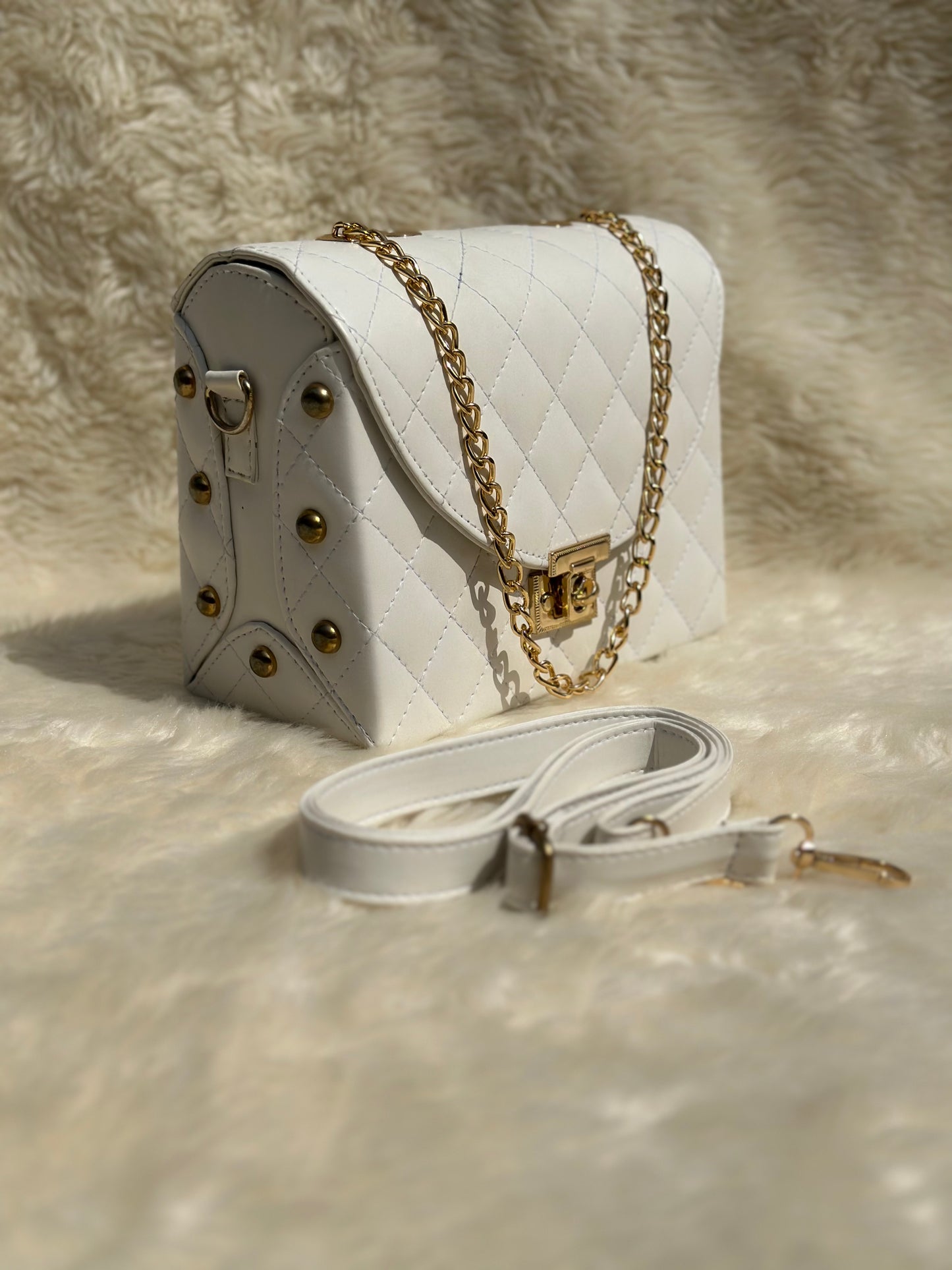 Pyramid White Crossbody Bag