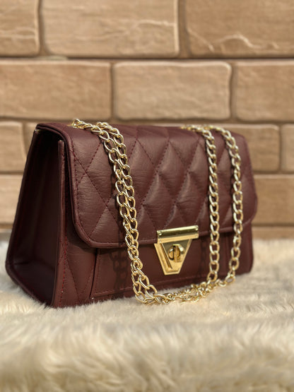 Crossbody Chain Bag “Maroon”