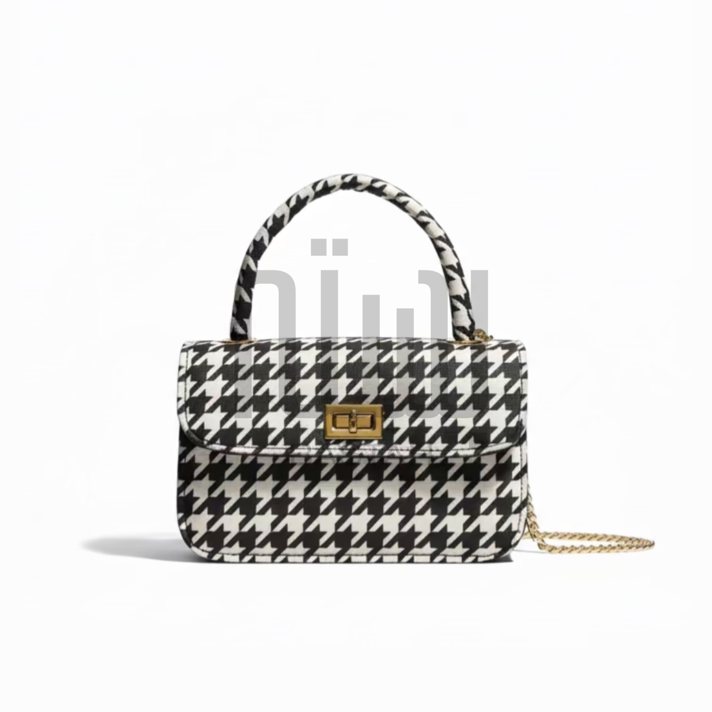 Houndstooth Crossbody Chain Bag