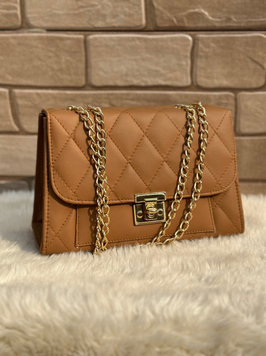 Crossbody Chain Bag “Mustard Matte’