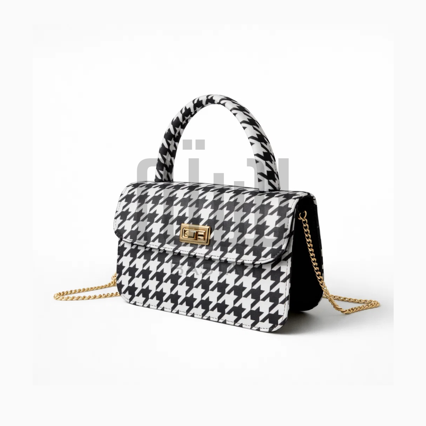 Houndstooth Crossbody Chain Bag