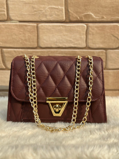 Crossbody Chain Bag “Maroon”