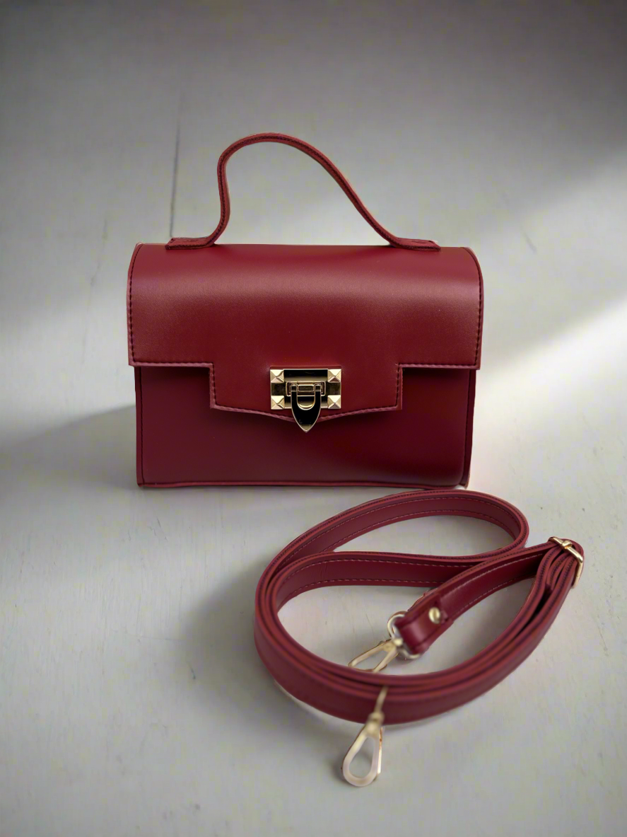 Aurum Chic Crossbody Bag “Burgundy”