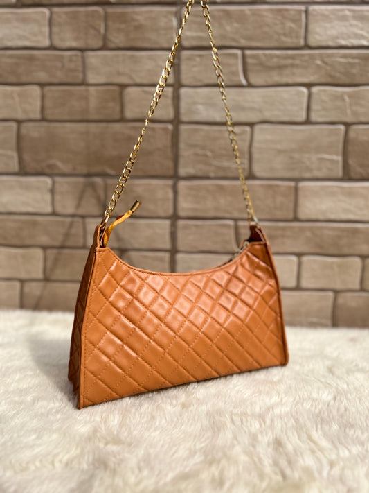 Quilted Handbag “Brown”