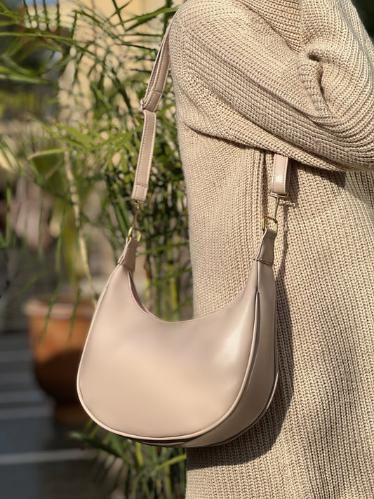 Crossbody Hobo Bag “Tea Pink”