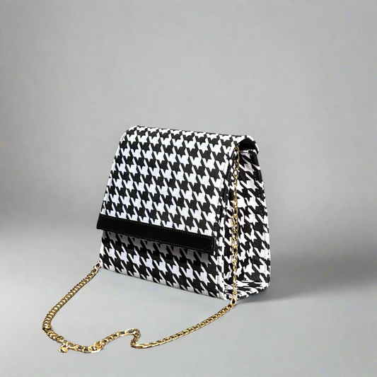Houndstooth “Envelope” Crossbody Bag