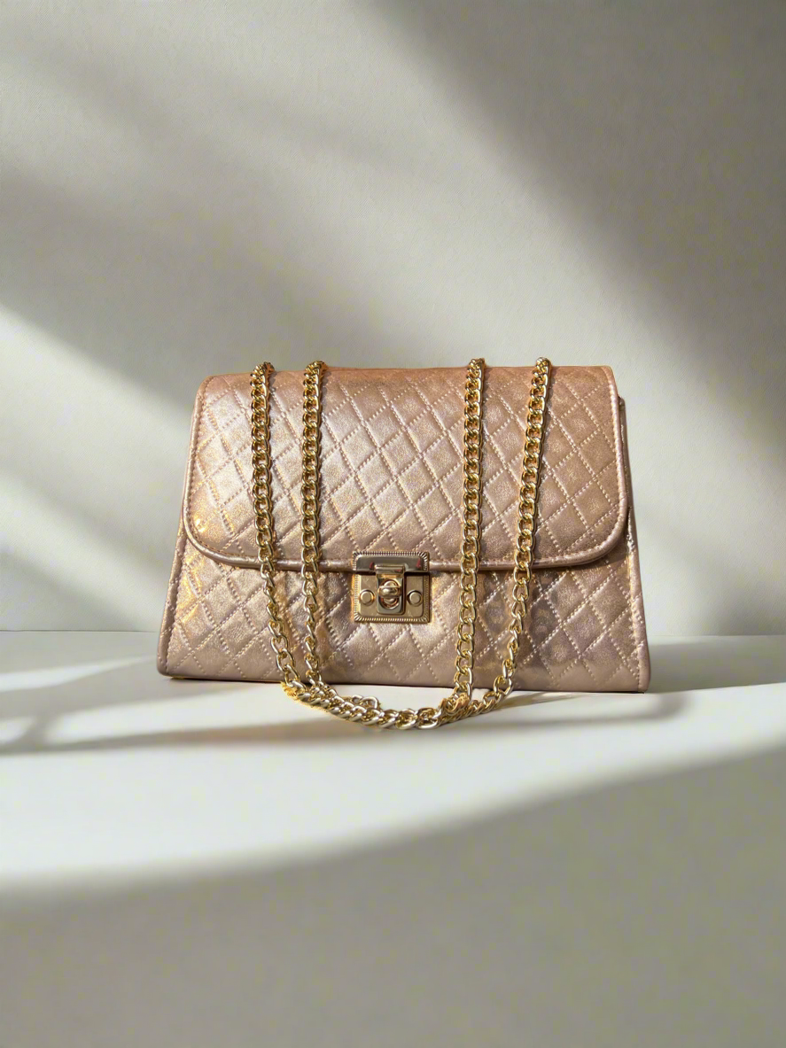 Quilted Crossbody Bag “Golden”