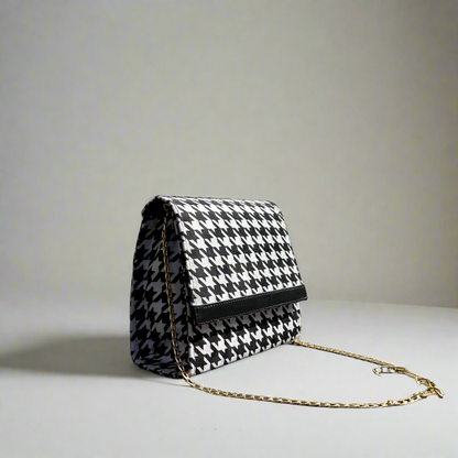 Houndstooth “Envelope” Crossbody Bag