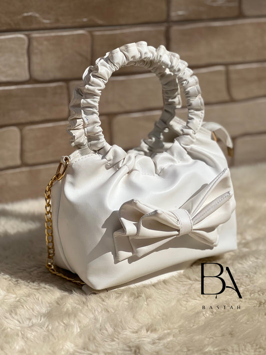 Ruched Bag (white)