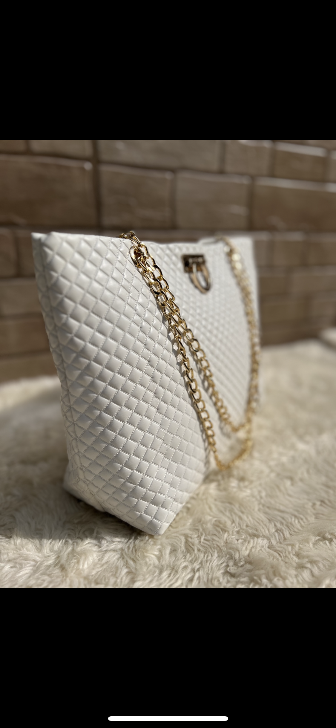 Rhombus White Shoulder Bag